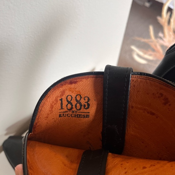 Lucchese Black and Tan Leather Boots - Picture 4 of 6